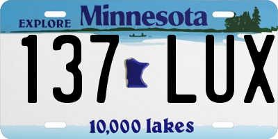 MN license plate 137LUX