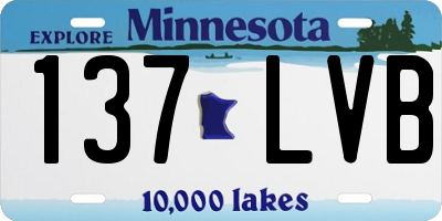 MN license plate 137LVB