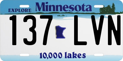 MN license plate 137LVN