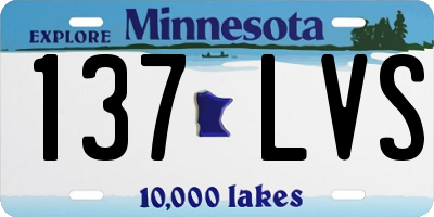 MN license plate 137LVS