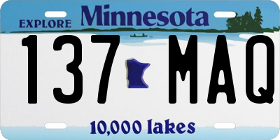 MN license plate 137MAQ