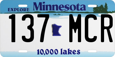 MN license plate 137MCR