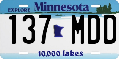 MN license plate 137MDD