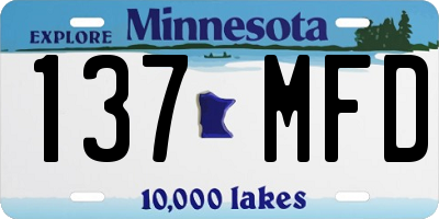 MN license plate 137MFD