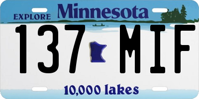MN license plate 137MIF