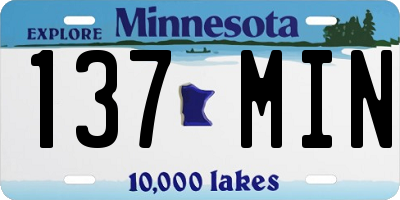 MN license plate 137MIN