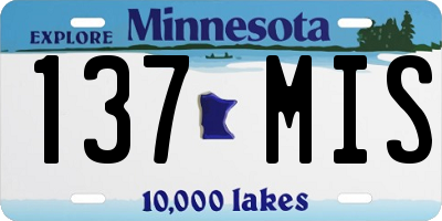 MN license plate 137MIS