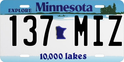 MN license plate 137MIZ