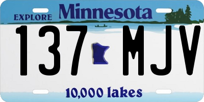MN license plate 137MJV