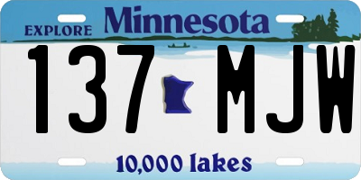 MN license plate 137MJW
