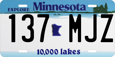 MN license plate 137MJZ
