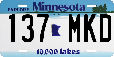 MN license plate 137MKD