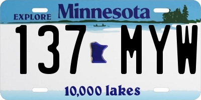MN license plate 137MYW
