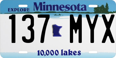 MN license plate 137MYX