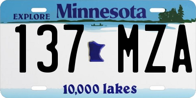 MN license plate 137MZA