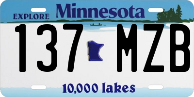 MN license plate 137MZB