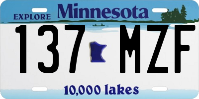MN license plate 137MZF