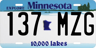 MN license plate 137MZG