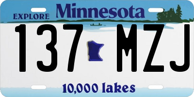 MN license plate 137MZJ