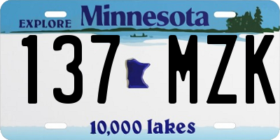MN license plate 137MZK