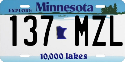 MN license plate 137MZL