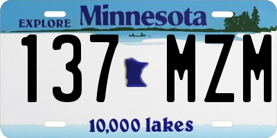 MN license plate 137MZM