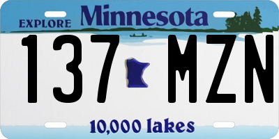 MN license plate 137MZN