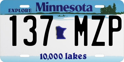 MN license plate 137MZP