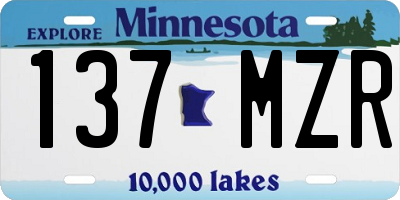 MN license plate 137MZR
