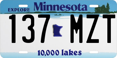 MN license plate 137MZT