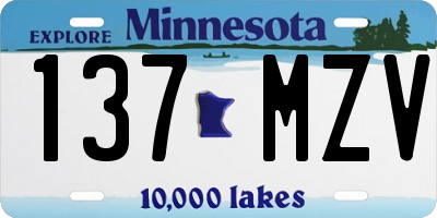 MN license plate 137MZV