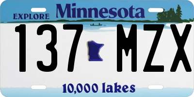 MN license plate 137MZX