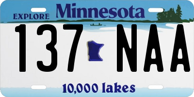 MN license plate 137NAA