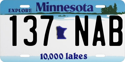 MN license plate 137NAB