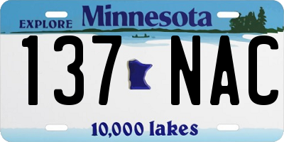 MN license plate 137NAC