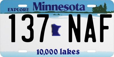 MN license plate 137NAF