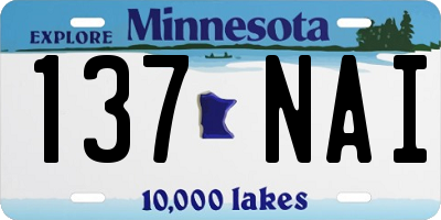 MN license plate 137NAI
