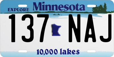 MN license plate 137NAJ