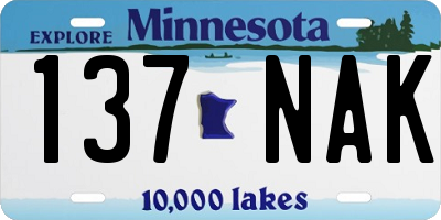 MN license plate 137NAK