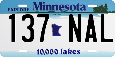 MN license plate 137NAL