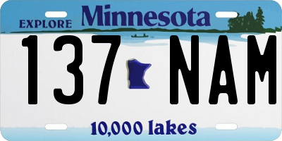 MN license plate 137NAM