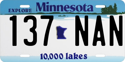 MN license plate 137NAN