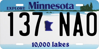 MN license plate 137NAO