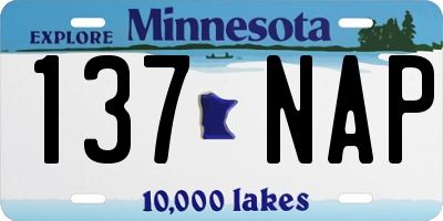 MN license plate 137NAP