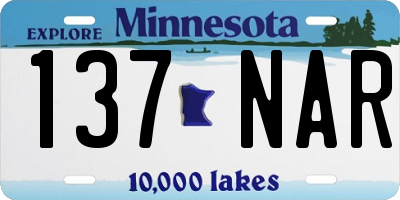 MN license plate 137NAR