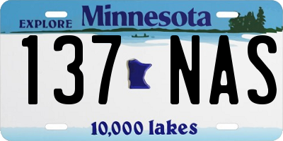 MN license plate 137NAS