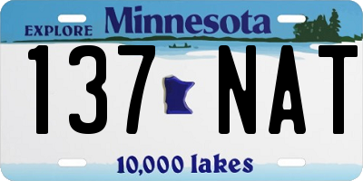 MN license plate 137NAT
