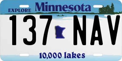MN license plate 137NAV