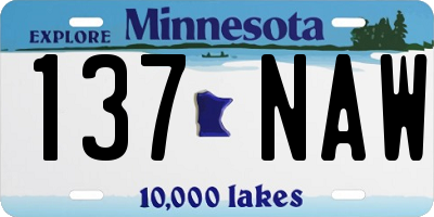 MN license plate 137NAW