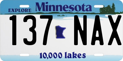 MN license plate 137NAX